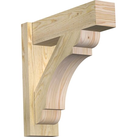 Ekena Millwork Olympic Block Rough Sawn Outlooker, Douglas Fir, 6"W x 20"D x 20"H OUT06X20X20OLY05RDF